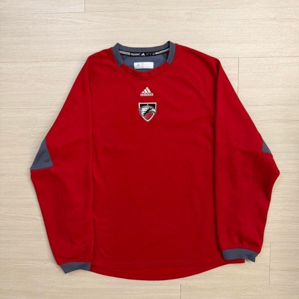 Adidas Vintage Center Logo Sweat Top Red Men's Size Large